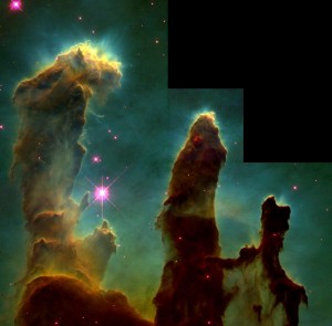 Pillars of Creation, foto van de Hubbel ruimtetelescoop